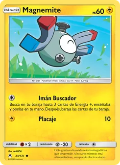 Carta Magnemite de la expansión Luz Prohibida, número 34/131
