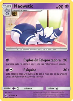 Carta Meowstic de la expansión Luz Prohibida, número 45/131