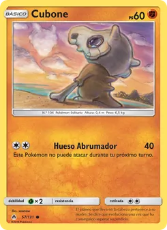 Carta Cubone de la expansión Luz Prohibida, número 57/131