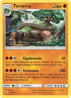 Carta Torterra de la expansión Luz Prohibida, número 58/131