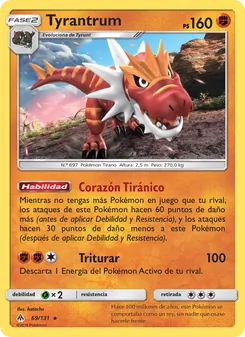 Carta Tyrantrum de la expansión Luz Prohibida, número 69/131