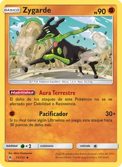 Carta Zygarde de la expansión Luz Prohibida, número 71/131