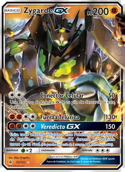 Carta Zygarde GX de la expansión Luz Prohibida, número 73/131