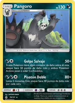 Carta Pangoro de la expansión Luz Prohibida, número 78/131