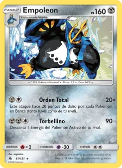 Carta Empoleon de la expansión Luz Prohibida, número 81/131