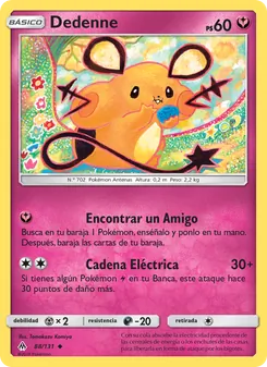 Carta Dedenne de la expansión Luz Prohibida, número 88/131