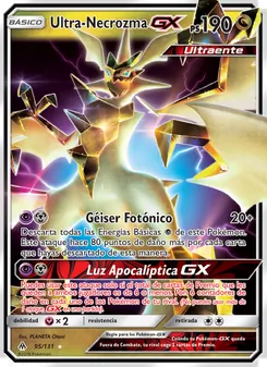 Carta Ultra-Necrozma GX de la expansión Luz Prohibida, número 95/131