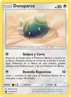 Carta Dunsparce de la expansión Tormenta Celestial, número 110/168