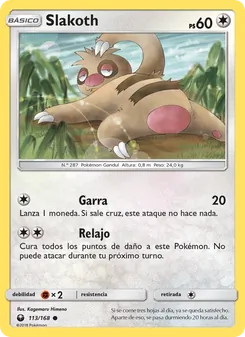 Carta Slakoth de la expansión Tormenta Celestial, número 113/168