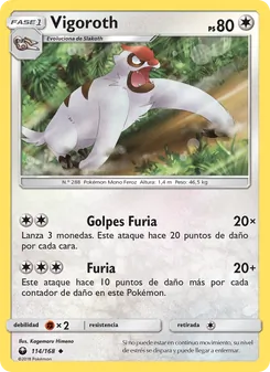 Carta Vigoroth de la expansión Tormenta Celestial, número 114/168