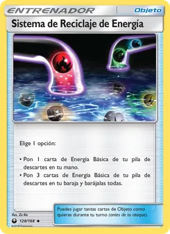 Carta Sistema de Reciclaje de Energía de la expansión Tormenta Celestial, número 128/168