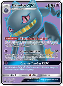Carta Banette GX de la expansión Tormenta Celestial, número 157/168