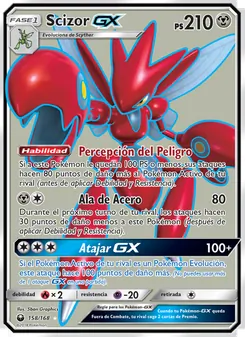 Carta Scizor GX de la expansión Tormenta Celestial, número 158/168
