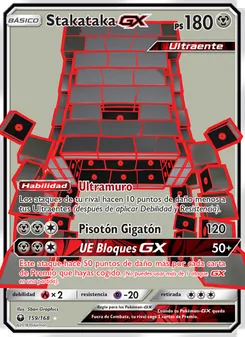 Carta Stakataka GX de la expansión Tormenta Celestial, número 159/168