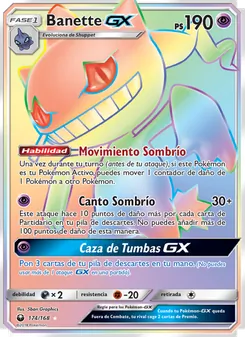Carta Banette GX de la expansión Tormenta Celestial, número 174/168