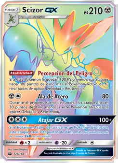 Carta Scizor GX de la expansión Tormenta Celestial, número 175/168