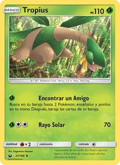 Carta Tropius de la expansión Tormenta Celestial, número 21/168