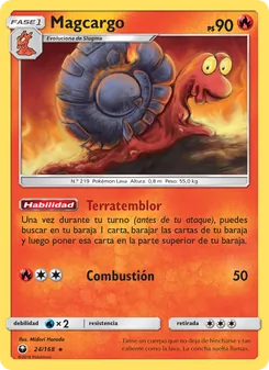 Carta Magcargo de la expansión Tormenta Celestial, número 24/168