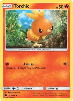 Carta Torchic de la expansión Tormenta Celestial, número 25/168