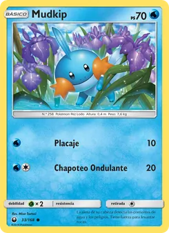 Carta Mudkip de la expansión Tormenta Celestial, número 33/168