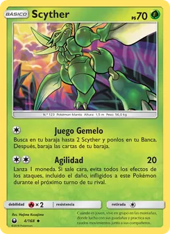 Carta Scyther de la expansión Tormenta Celestial, número 4/168