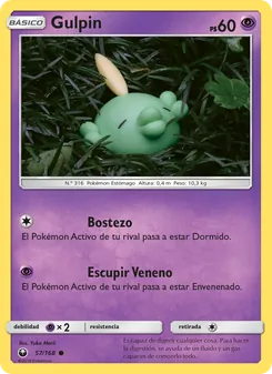 Carta Gulpin de la expansión Tormenta Celestial, número 57/168