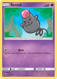 Carta Spoink de la expansión Tormenta Celestial, número 59/168