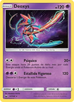 Carta Deoxys de la expansión Tormenta Celestial, número 67/168