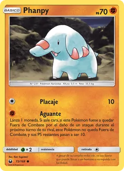 Carta Phanpy de la expansión Tormenta Celestial, número 72/168