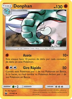 Carta Donphan de la expansión Tormenta Celestial, número 73/168