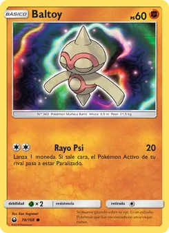 Carta Baltoy de la expansión Tormenta Celestial, número 78/168