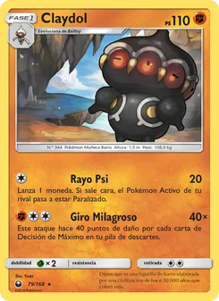 Carta Claydol de la expansión Tormenta Celestial, número 79/168