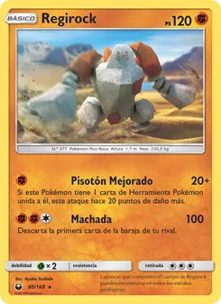 Carta Regirock de la expansión Tormenta Celestial, número 80/168