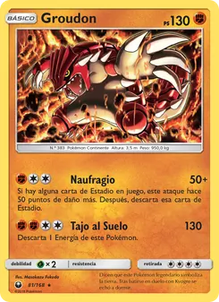 Carta Groudon de la expansión Tormenta Celestial, número 81/168