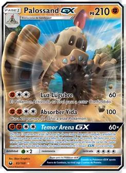 Carta Palossand GX de la expansión Tormenta Celestial, número 82/168