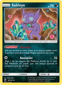 Carta Sableye de la expansión Tormenta Celestial, número 88/168