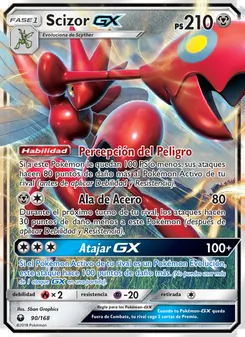 Carta Scizor GX de la expansión Tormenta Celestial, número 90/168