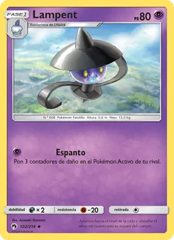 Carta Lampent de la expansión Truenos Perdidos, número 102/214