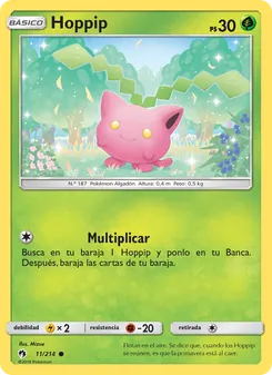 Carta Hoppip de la expansión Truenos Perdidos, número 11/214
