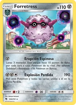 Carta Forretress de la expansión Truenos Perdidos, número 124/214