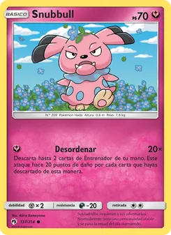Carta Snubbull de la expansión Truenos Perdidos, número 137/214