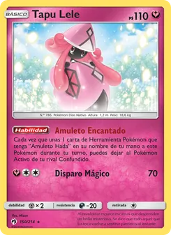 Carta Tapu Lele de la expansión Truenos Perdidos, número 150/214