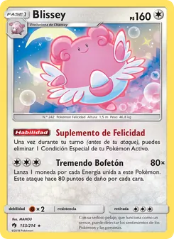 Carta Blissey de la expansión Truenos Perdidos, número 153/214