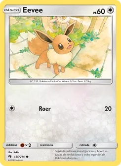Carta Eevee de la expansión Truenos Perdidos, número 155/214