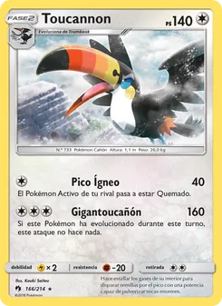 Carta Toucannon de la expansión Truenos Perdidos, número 166/214