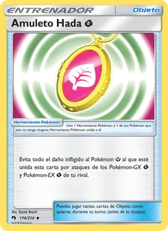 Carta Amuleto Hada Grass de la expansión Truenos Perdidos, número 174/214