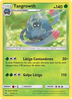 Carta Tangrowth de la expansión Truenos Perdidos, número 2/214