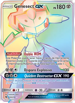 Carta Genesect GX de la expansión Truenos Perdidos, número 224/214