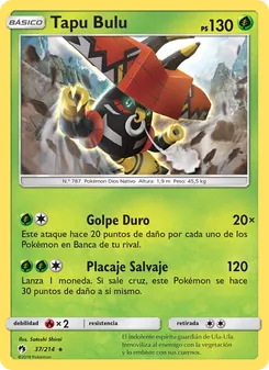 Carta Tapu Bulu de la expansión Truenos Perdidos, número 37/214