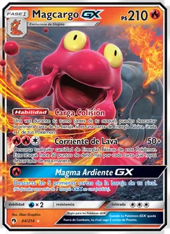 Carta Magcargo GX de la expansión Truenos Perdidos, número 44/214